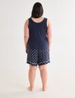 Studio Curve Sleep Daisy Tank & Short PJ Set, Navy product photo View 02 S