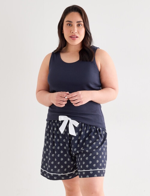 Studio Curve Sleep Daisy Tank & Short PJ Set, Navy product photo View 03 L