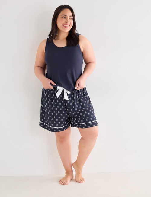 Studio Curve Sleep Daisy Tank & Short PJ Set, Navy product photo View 06 L