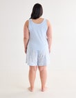 Studio Curve Sleep Leaf Tank & Short PJ Set, Pale Blue product photo View 02 S