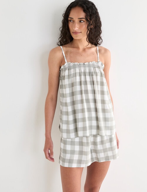 Zest Sleep Gingham PJ Set, Sage product photo