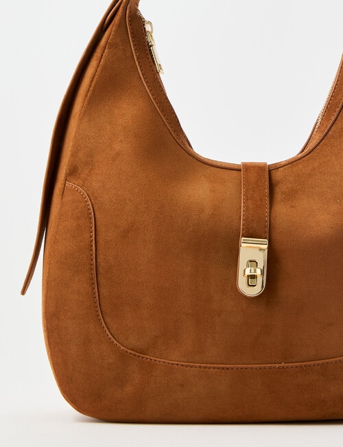 Whistle Accessories Viviana Suede Buckle Detail Shopper Bag, Tan product photo View 03 L
