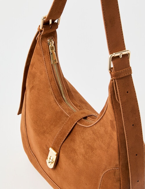 Whistle Accessories Viviana Suede Buckle Detail Shopper Bag, Tan product photo View 05 L