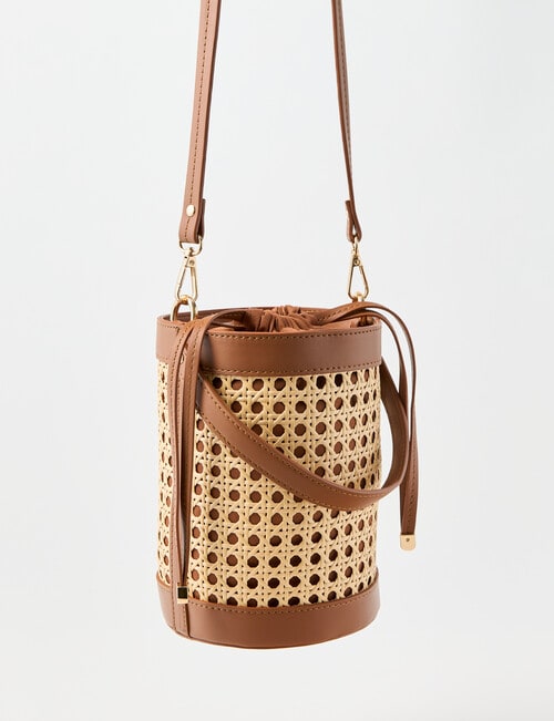 Zest Rattan Crossbody Bag, Natural & Tan product photo View 02 L