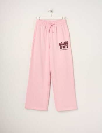 Switch Malibu Wide Leg Trackpant, Baby Pink & Red Velvet product photo