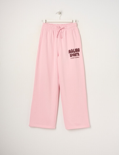 Switch Malibu Wide Leg Trackpant, Baby Pink & Red Velvet product photo