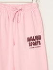 Switch Malibu Wide Leg Trackpant, Baby Pink & Red Velvet product photo View 02 S