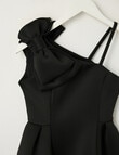 Switch Party Collection Kendall One Shoulder Bow Skater Dress, Black product photo View 03 S