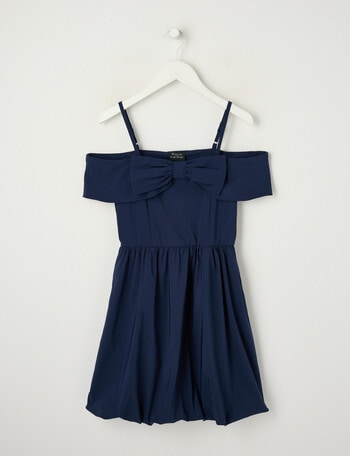 Switch Party Collection Taylor Bow Off Shoulder Dress, Navy product photo