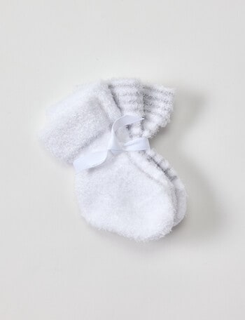 Underworks Velour Sock, 2-Pack, White product photo