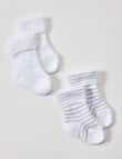 Underworks Velour Sock, 2-Pack, White product photo View 02 S