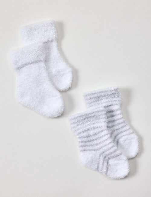 Underworks Velour Sock, 2-Pack, White product photo View 02 L