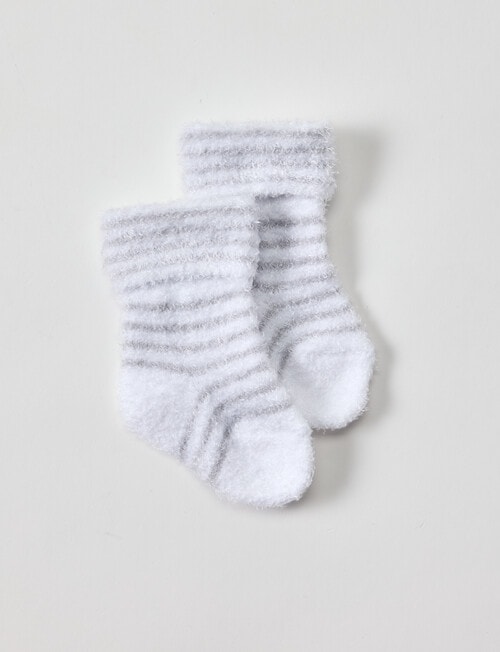 Underworks Velour Sock, 2-Pack, White product photo View 03 L