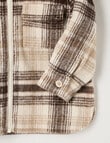 Teeny Weeny Check Shacket, Brown product photo View 03 S