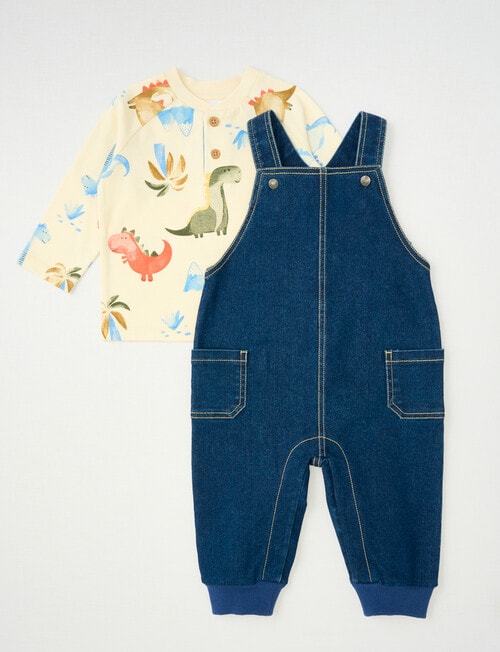 Teeny Weeny Denim Dungaree Set, Denim Blue product photo View 03 L