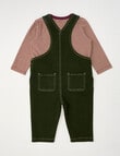 Teeny Weeny Dungaree Set, Forest Green product photo View 02 S