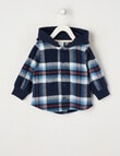 Teeny Weeny Check Hooded Shirt, Navy product photo