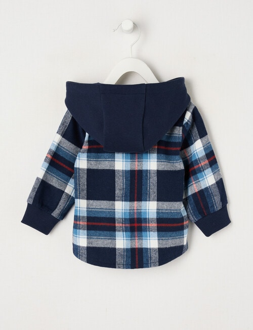 Teeny Weeny Check Hooded Shirt, Navy product photo View 02 L