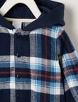Teeny Weeny Check Hooded Shirt, Navy product photo View 03 S