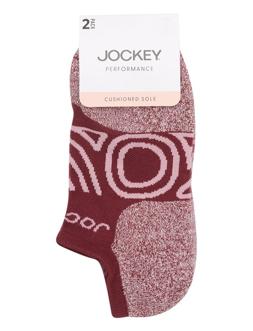 Jockey Woman Perform No Show Socks, 2-Pack, Cherry product photo