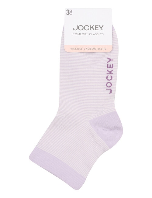 Jockey Woman Comfort Classic Bamboo Anklet Socks, 3-Pack, Iridescent & Crisp product photo