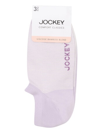 Jockey Woman Comfort Classic Bamboo No Show Socks, 3-Pack, Iridescent & Crisp product photo