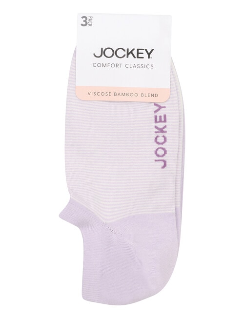 Jockey Woman Comfort Classic Bamboo No Show Socks, 3-Pack, Iridescent & Crisp product photo