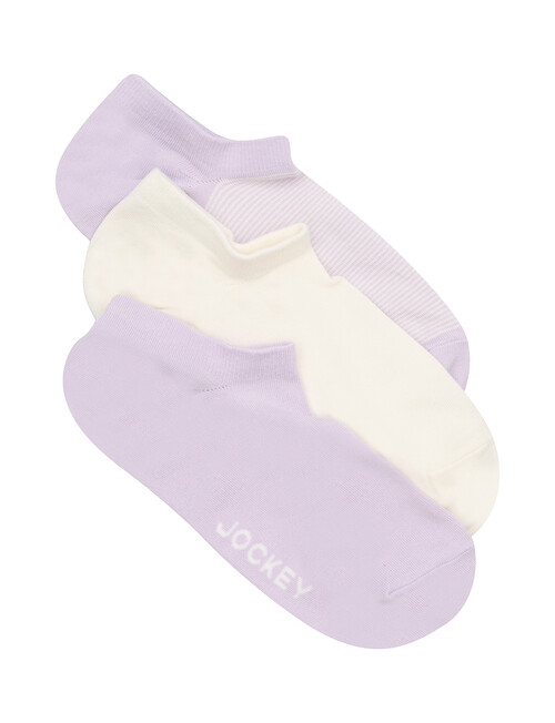 Jockey Woman Comfort Classic Bamboo No Show Socks, 3-Pack, Iridescent & Crisp product photo View 02 L