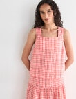 Zest Linen Check Tank Top, Coral product photo