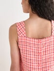 Zest Linen Check Tank Top, Coral product photo View 06 S