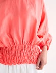 Zest Linen Shirred Waist Top, Coral product photo View 04 S