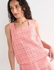 Zest Linen Check Tank Top, Coral product photo View 07 S