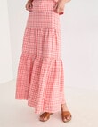 Zest Linen Check Skirt, Coral product photo