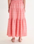 Zest Linen Check Skirt, Coral product photo View 02 S