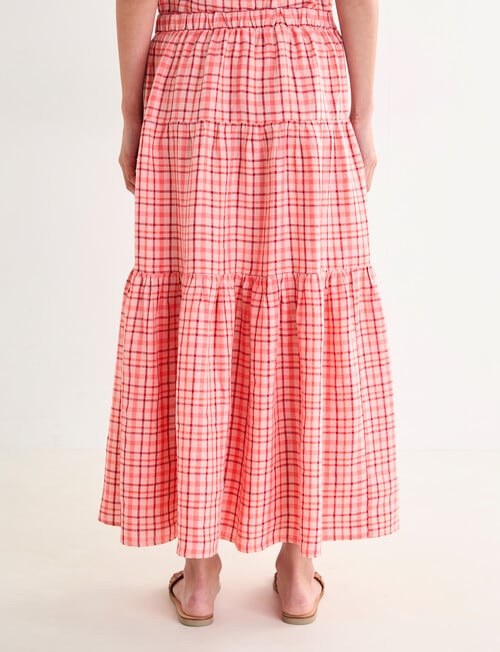 Zest Linen Check Skirt, Coral product photo View 02 L