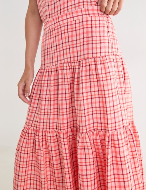Zest Linen Check Skirt, Coral product photo View 04 L