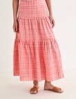 Zest Linen Check Skirt, Coral product photo View 06 S