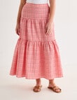 Zest Linen Check Skirt, Coral product photo View 12 S