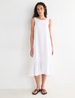 Zest Linen Bias Hem Dress, White product photo