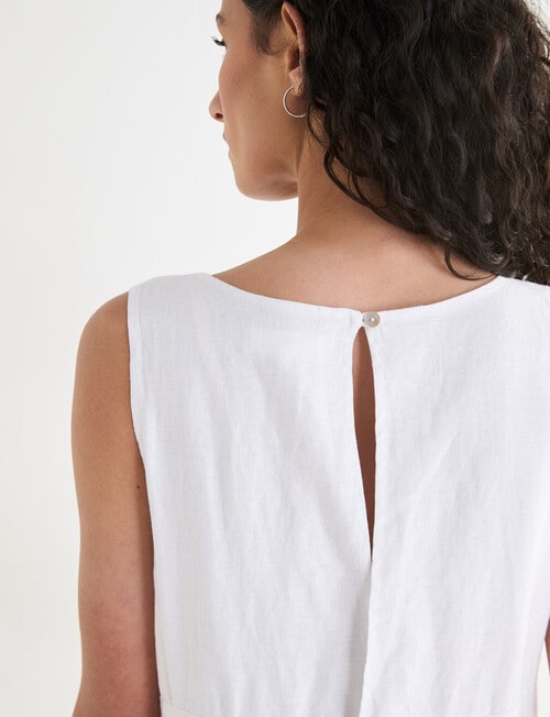 Zest Linen Bias Hem Dress, White product photo View 08 L