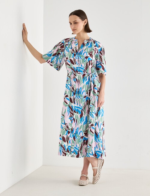 Jigsaw Ceres Flutter Sleeve Midi Dress, Print product photo View 03 L