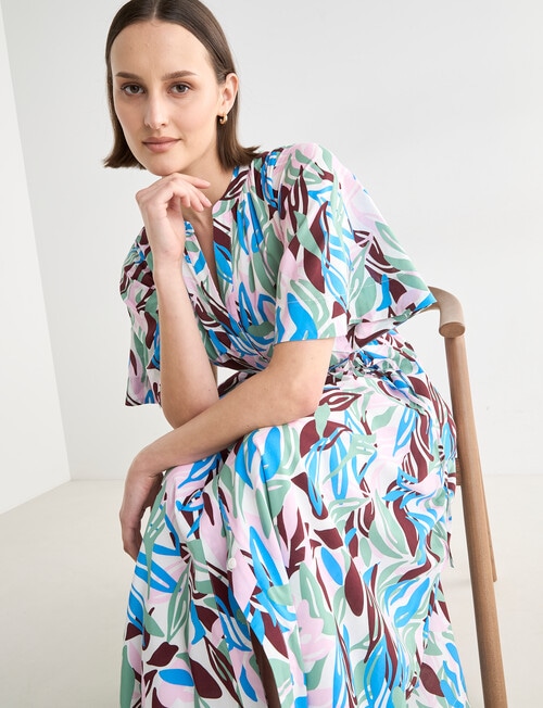Jigsaw Ceres Flutter Sleeve Midi Dress, Print product photo View 07 L