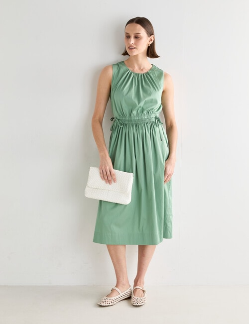 Jigsaw Ismene Drawstring Dress, Green product photo