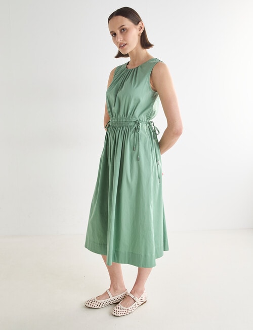 Jigsaw Ismene Drawstring Dress, Green product photo View 03 L