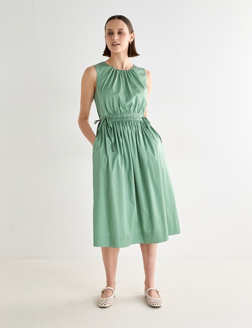 Jigsaw Ismene Drawstring Dress, Green product photo View 05 L