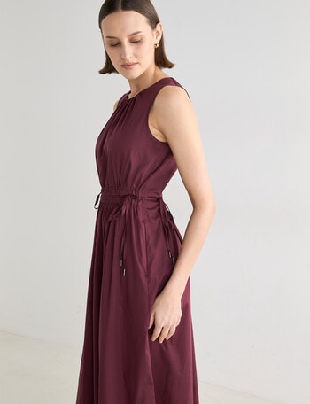 Jigsaw Ismene Drawstring Dress, Plum product photo