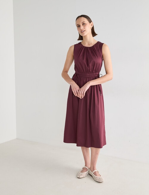 Jigsaw Ismene Drawstring Dress, Plum product photo View 03 L