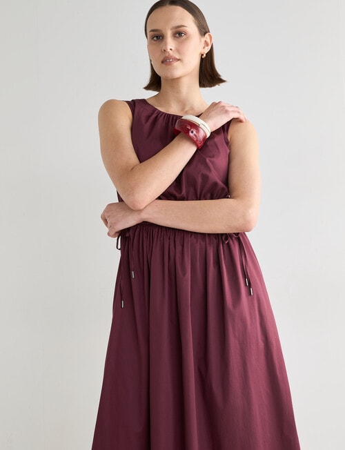 Jigsaw Ismene Drawstring Dress, Plum product photo View 06 L