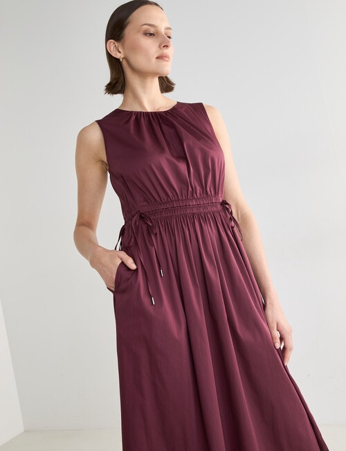 Jigsaw Ismene Drawstring Dress, Plum product photo View 07 L