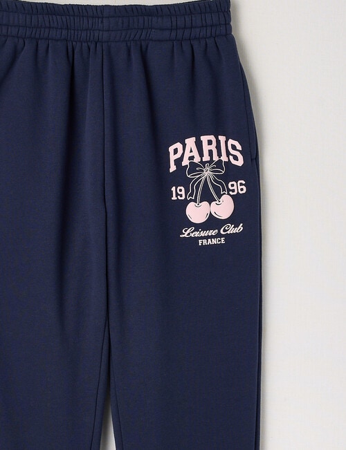 Switch Cherry Bow Jogger Trackpant, Navy & Baby Pink product photo View 02 L